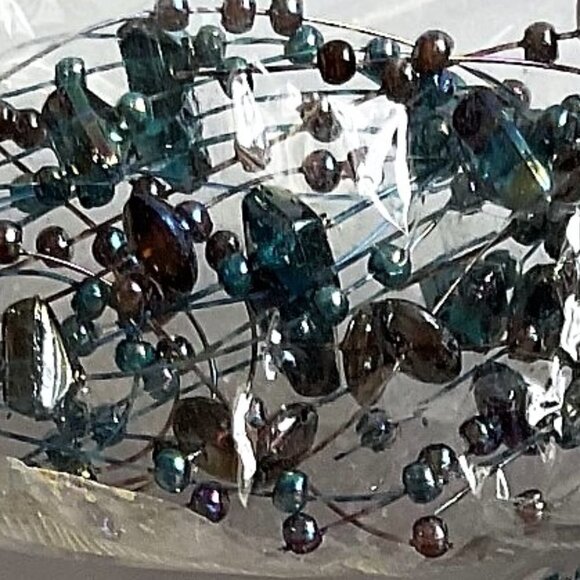 SULLIVANS IRIDESCENT BEADED GARLAND TURQIOUS AND PURPLE ORNAMENTS - Picture 10 of 16